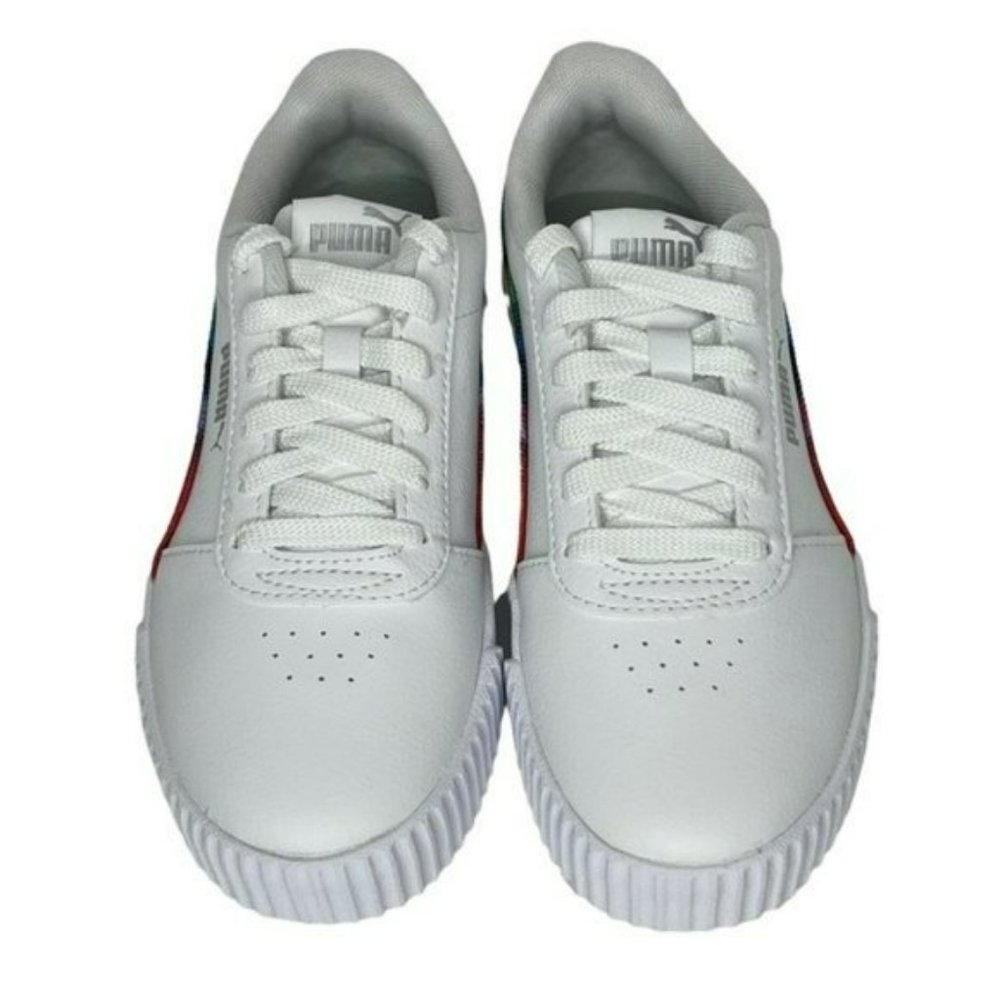 Puma White Carina Tie Dye Big Kids Soft Foam Athletic Shoes Junior Size 4C - Picture 6 of 14